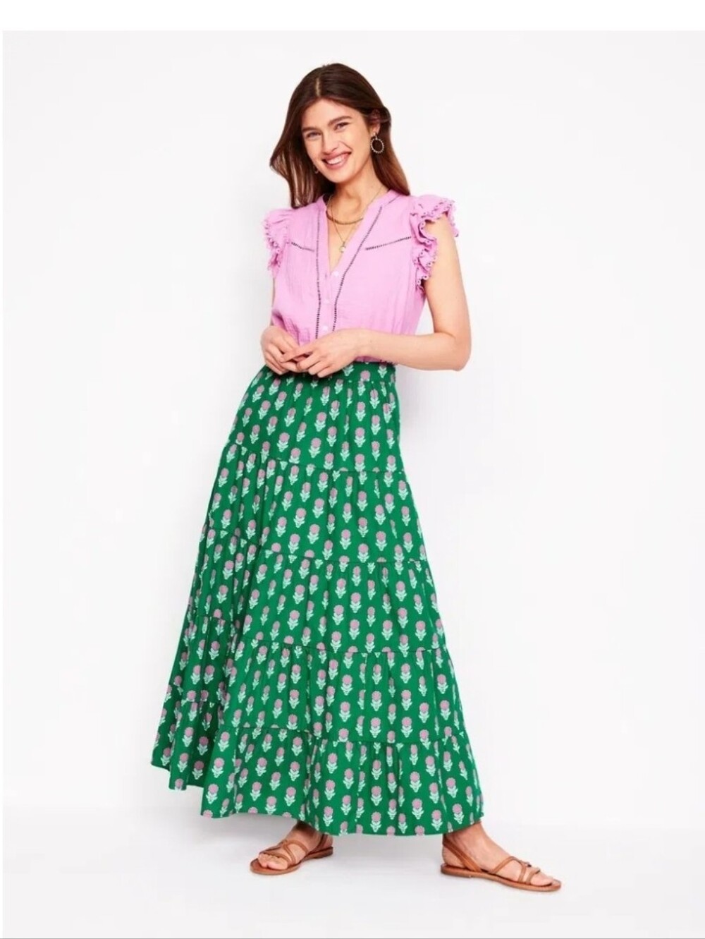 BODEN Nadia Poplin Maxi Skirt Size 8R
